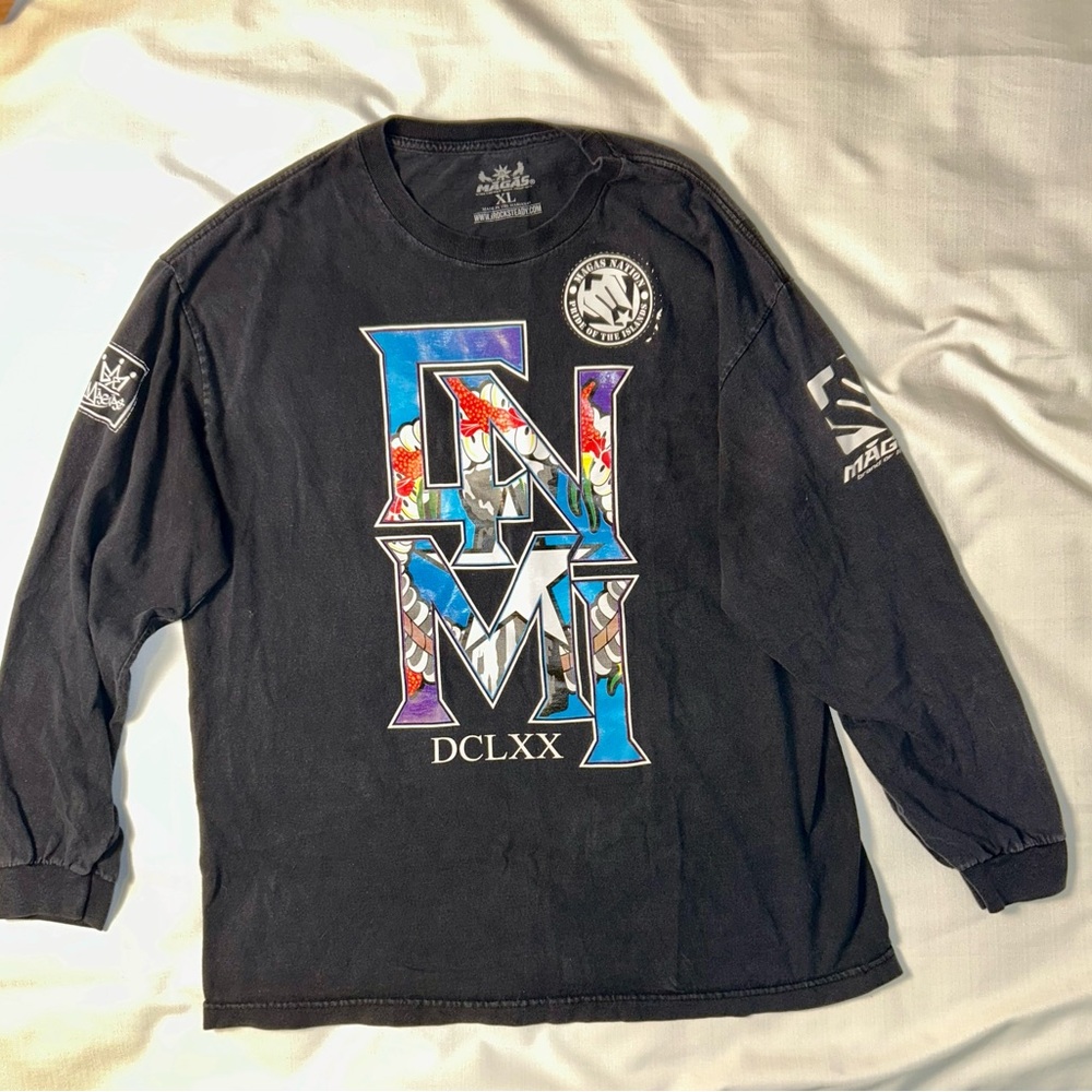 Magas Graphic Long Sleeve Shirt XL Black Streetwear Logo Print